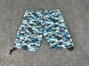 Evolution Shorts Men's 42 Camouflage Cargo Slim Fit Blue Denim Heavy N164